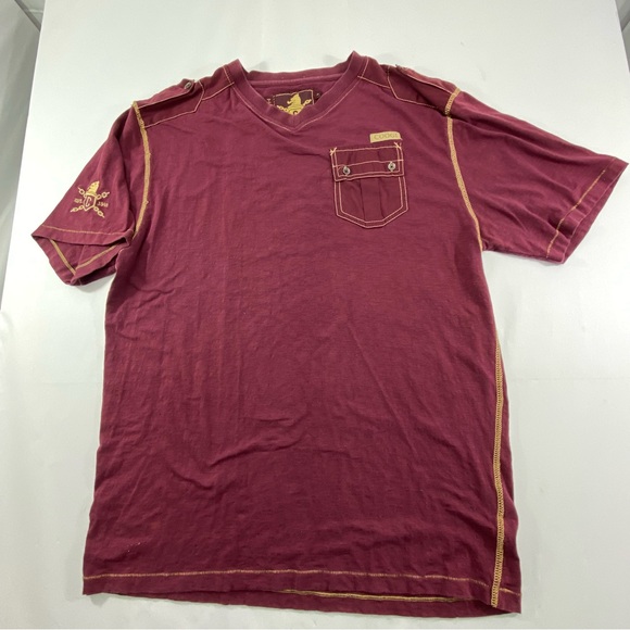 COOGI Other - Vintage COOGI T-Shirt Men's XL Maroon V-Neck Retro Embroidered Short Sleeve